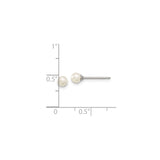 Stainless Steel Pearl Stud Earrings White Faux Round Pearls