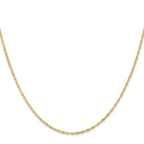 14K Yellow Gold 1 mm Singapore Chain Necklace, Polished