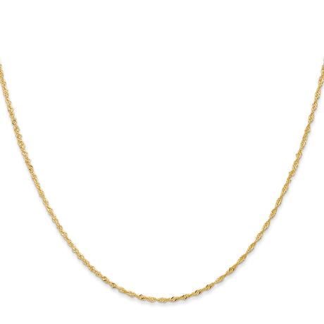 14K Yellow Gold 1 mm Singapore Chain Necklace, Polished