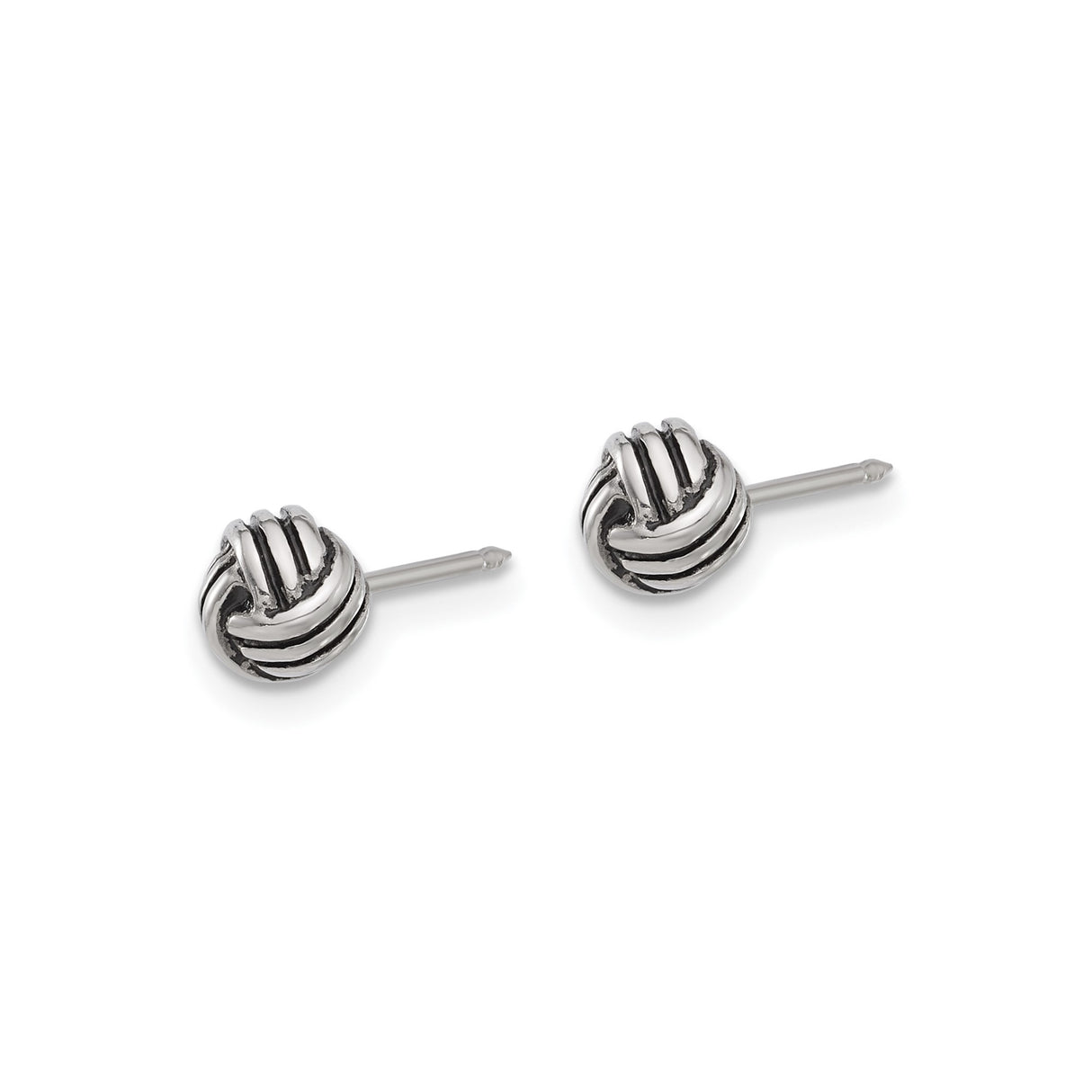 Stainless Steel Knot Earrings, Twisted Rope Studs, Minimalist Unisex Jewelry