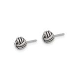 Stainless Steel Knot Earrings, Twisted Rope Studs, Minimalist Unisex Jewelry
