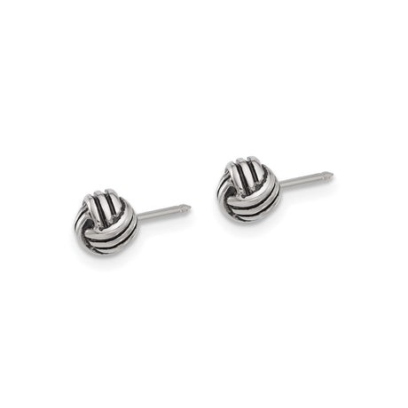 Stainless Steel Knot Earrings, Twisted Rope Studs, Minimalist Unisex Jewelry