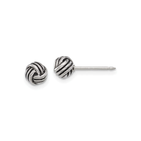 Stainless Steel Knot Earrings, Twisted Rope Studs, Minimalist Unisex Jewelry