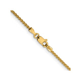 14K Yellow Gold 1.5 mm Polished Chain Necklace, Solid alternate angle