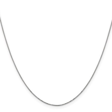 14K White Gold 0.5 mm Polished Chain Necklace, Solid