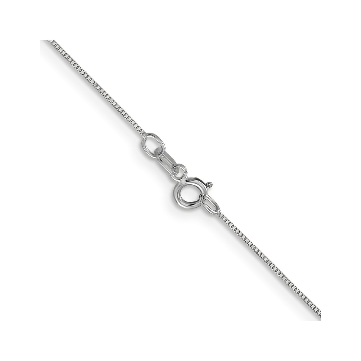 14K White Gold 0.5 mm Polished Chain Necklace, Solid alternate angle