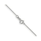 14K White Gold 0.5 mm Polished Chain Necklace, Solid alternate angle