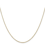 14K Yellow Gold 0.5 mm Polished Chain Necklace, Solid