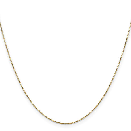 14K Yellow Gold 0.5 mm Polished Chain Necklace, Solid