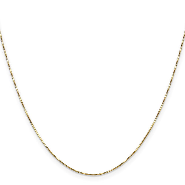 14K Yellow Gold 0.5 mm Polished Chain Necklace, Solid