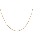 14K Rose Gold 0.5 mm Polished Chain Necklace, Solid