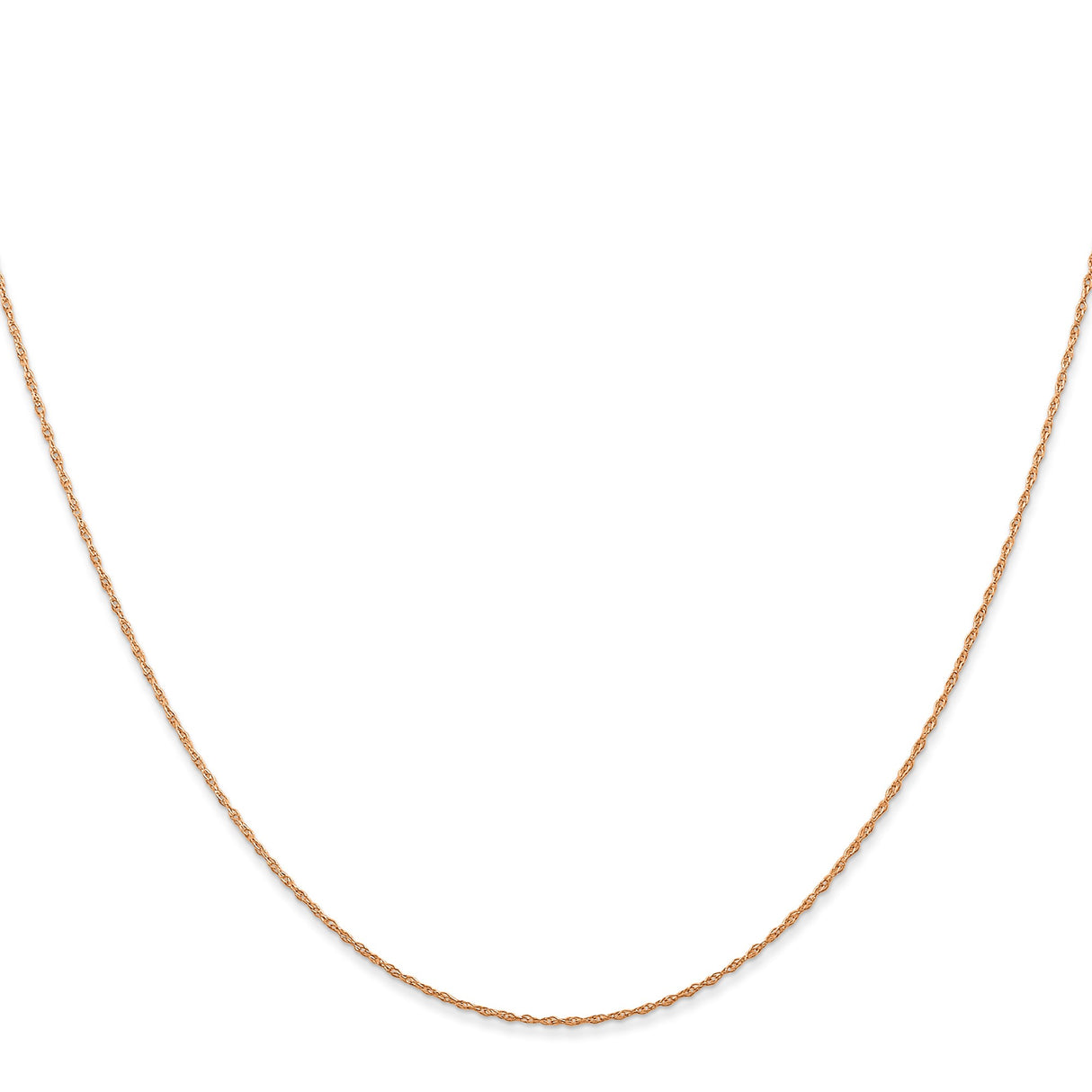 14K Rose Gold 0.5 mm Polished Chain Necklace, Solid