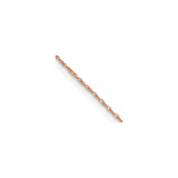 14K Rose Gold 0.5 mm Polished Chain Necklace, Solid detail view