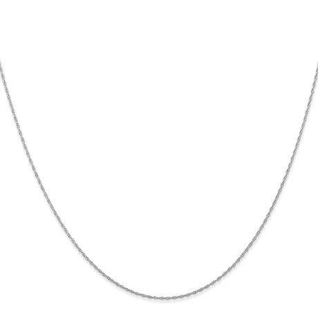 14K White Gold 0.5 mm Polished Chain Necklace, Solid alternate angle