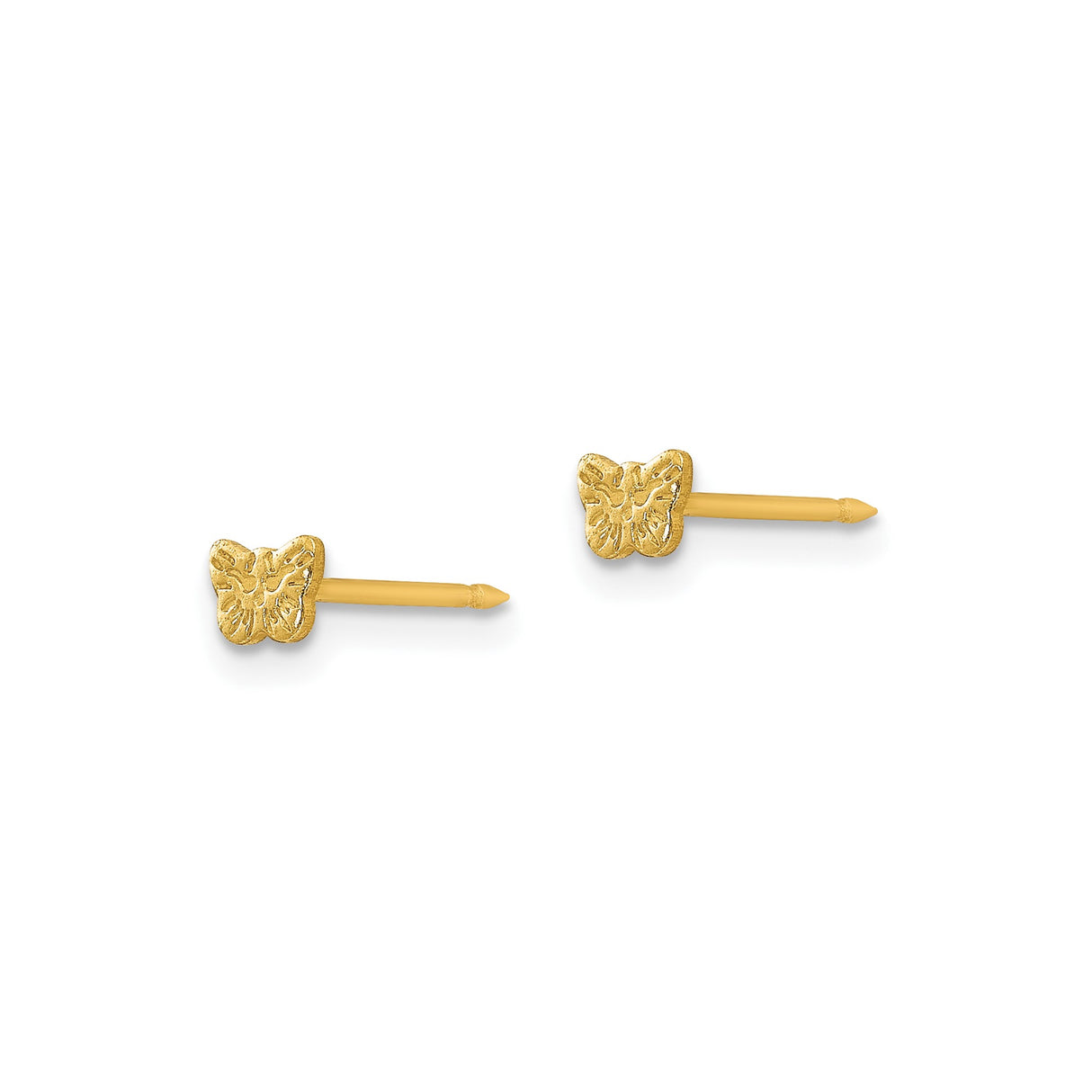 Stainless Steel Butterfly Stud Earrings with Etched Design, Minimalist Nature-Inspired Jewelry for Women