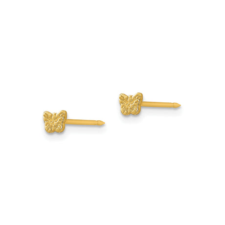 Stainless Steel Butterfly Stud Earrings with Etched Design, Minimalist Nature-Inspired Jewelry for Women