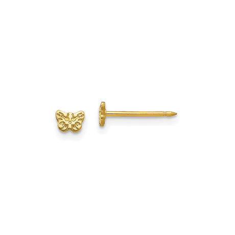 Stainless Steel Butterfly Stud Earrings with Etched Design, Minimalist Nature-Inspired Jewelry for Women