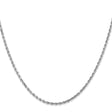 14K White Gold 2 mm Rope Chain Necklace, Polished