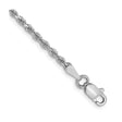 14K White Gold 2 mm Rope Chain Bracelet, Polished