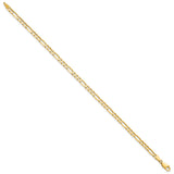 14K Yellow Gold 4 mm Figaro Chain Bracelet, Polished