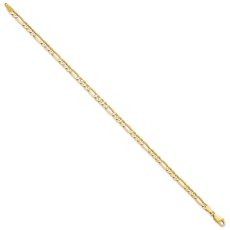 14K Yellow Gold 4 mm Figaro Chain Bracelet, Polished
