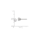 Stainless Steel Stud Earrings with Cushion Cut Cubic Zirconia, Four Prong Setting, Minimalist Style