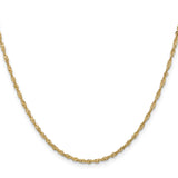 14K Yellow Gold 1.6 mm Singapore Chain Necklace, Polished