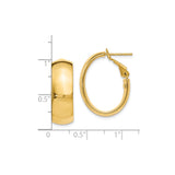 14k Yellow Gold Hoop Earrings, Classic Lightweight Design with High Polish Finish for Women