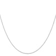 14K White Gold 0.42 mm Polished Chain Necklace, Solid