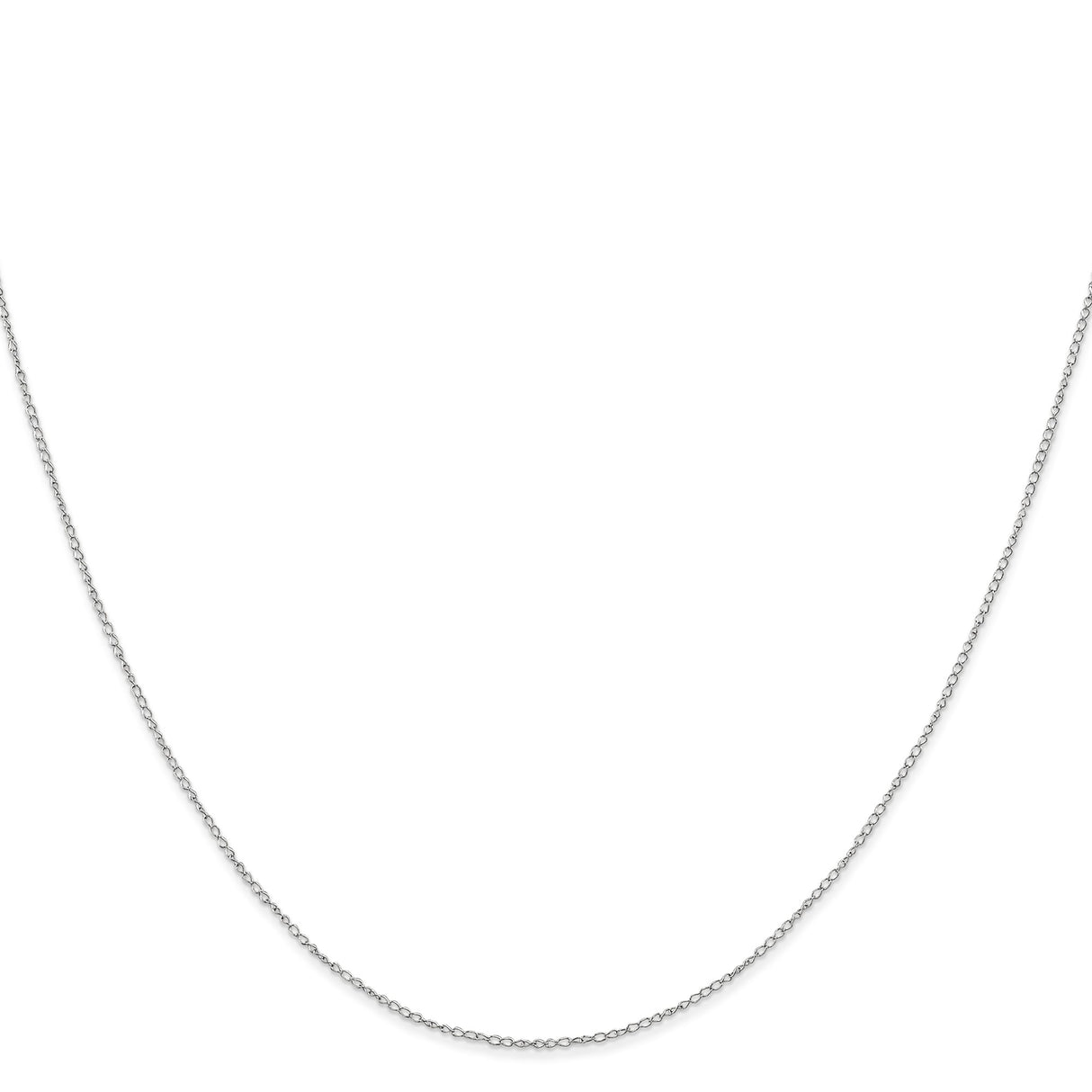 14K White Gold 0.42 mm Polished Chain Necklace, Solid