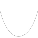 14K White Gold 0.42 mm Polished Chain Necklace, Solid