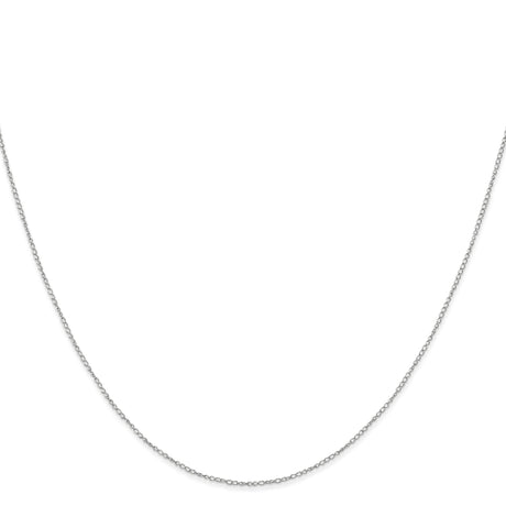 14K White Gold 0.42 mm Polished Chain Necklace, Solid