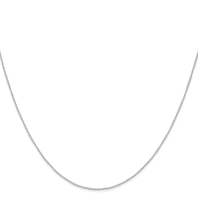 14K White Gold 0.42 mm Polished Chain Necklace, Solid