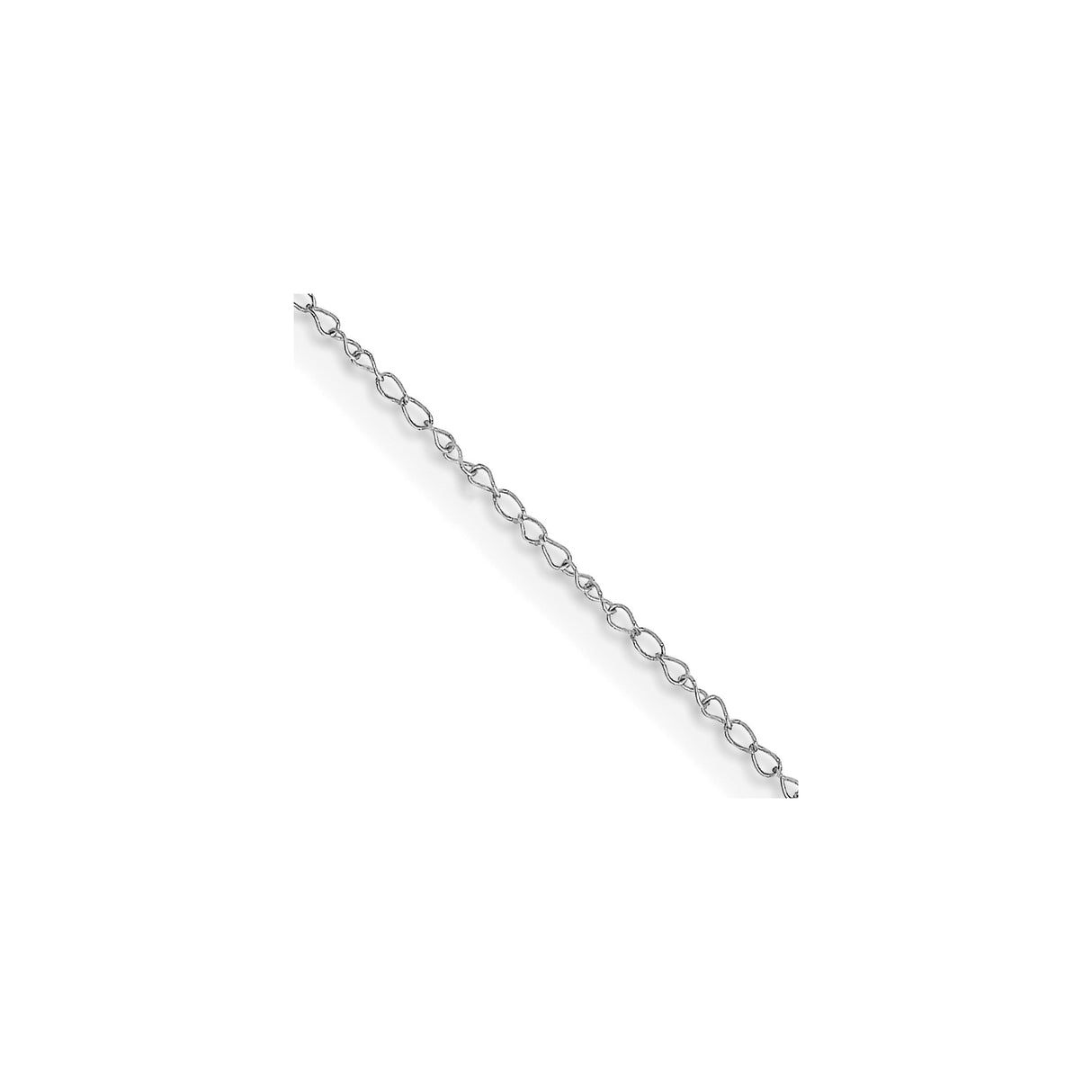14K White Gold 0.42 mm Polished Chain Necklace, Solid detail view