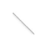 14K White Gold 0.42 mm Polished Chain Necklace, Solid detail view