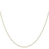14K Yellow Gold 0.42 mm Polished Chain Necklace, Solid