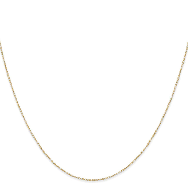 14K Yellow Gold 0.42 mm Polished Chain Necklace, Solid
