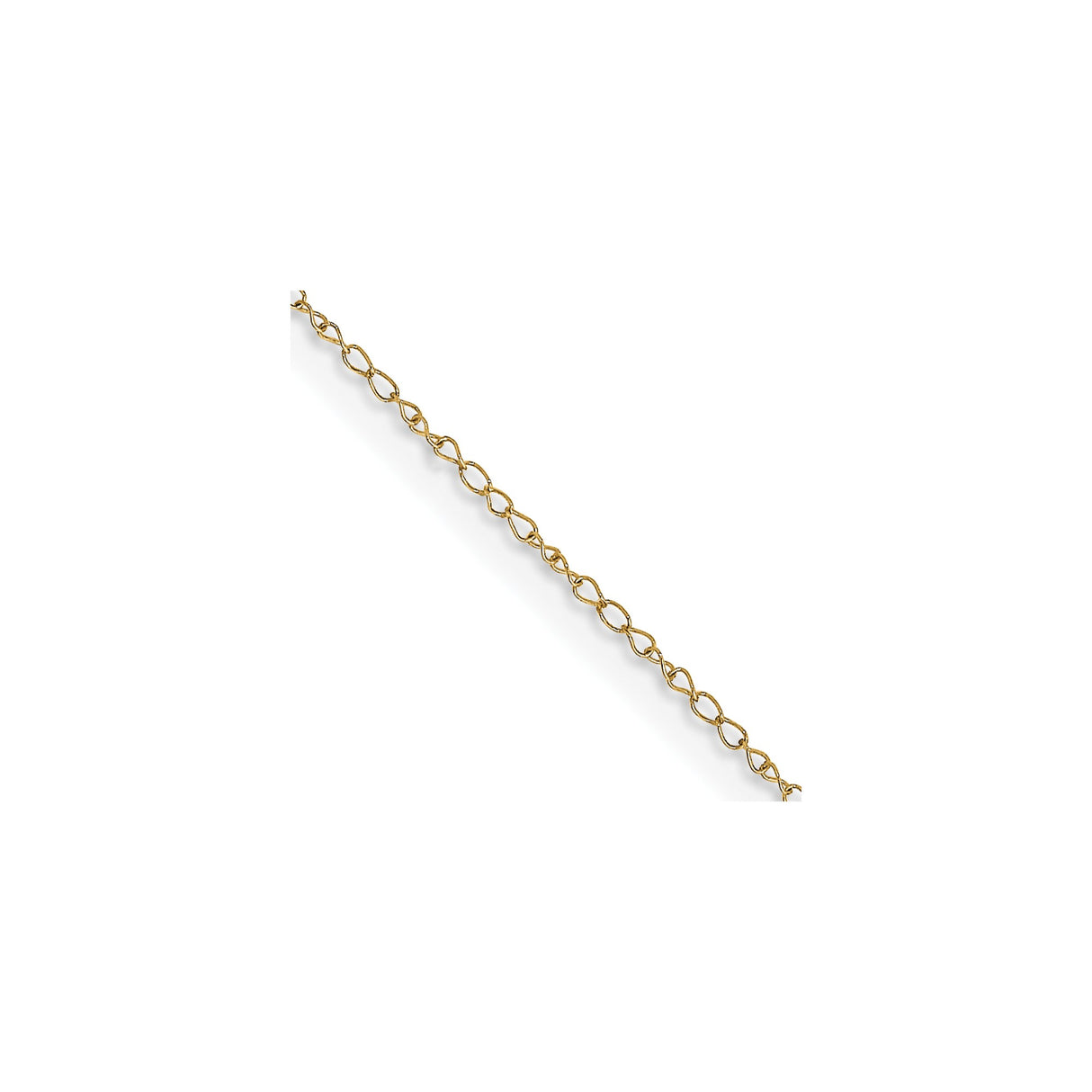 14K Yellow Gold 0.42 mm Polished Chain Necklace, Solid detail view