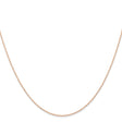14K Rose Gold 0.6 mm Polished Chain Necklace, Solid