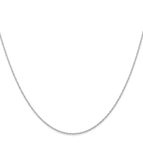 14K White Gold 0.6 mm Polished Chain Necklace, Solid