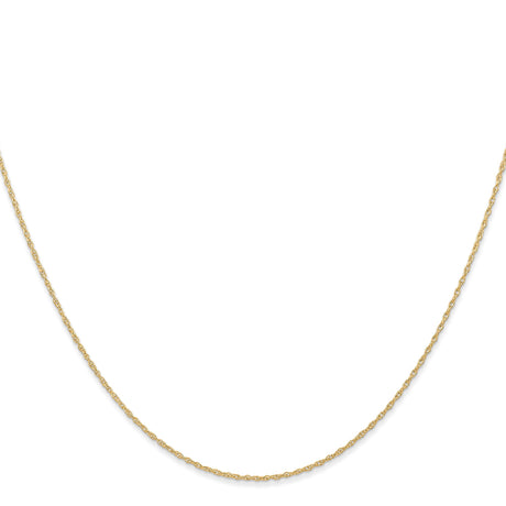 14K Yellow Gold 0.6 mm Polished Chain Necklace, Solid