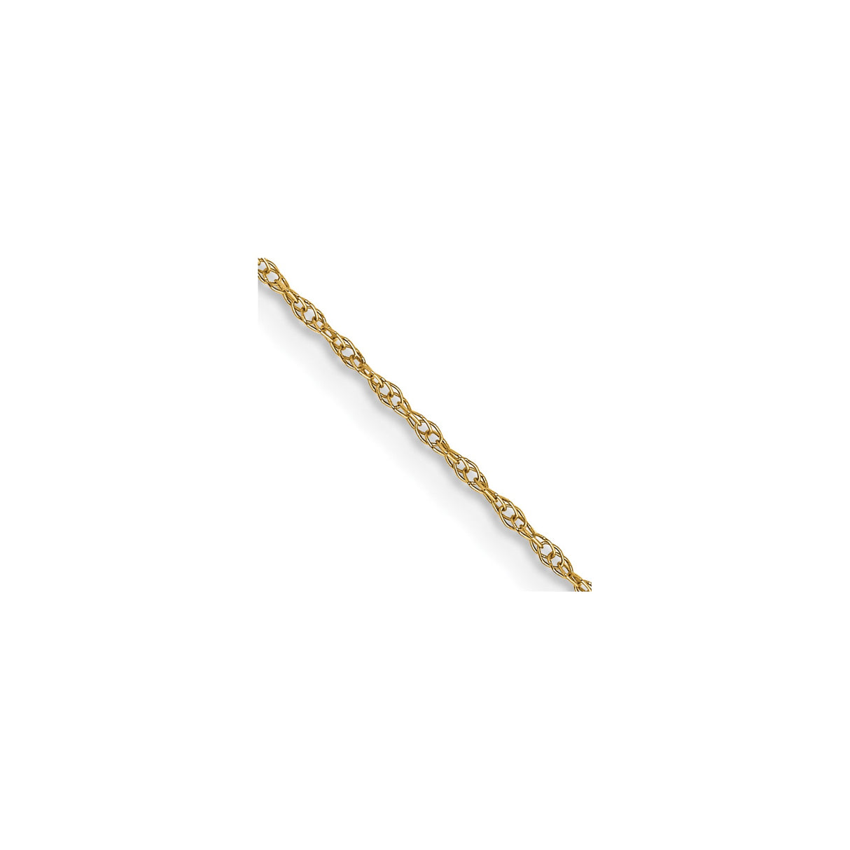 14K Yellow Gold 0.6 mm Polished Chain Necklace, Solid detail view