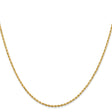 14K Yellow Gold 1.5 mm Rope Chain Necklace, Polished
