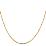 14K Yellow Gold 1.5 mm Rope Chain Necklace, Polished