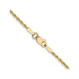14K Yellow Gold 1.5 mm Rope Chain Necklace, Polished alternate angle