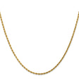 14K Yellow Gold 1.75 mm Rope Chain Necklace, Polished