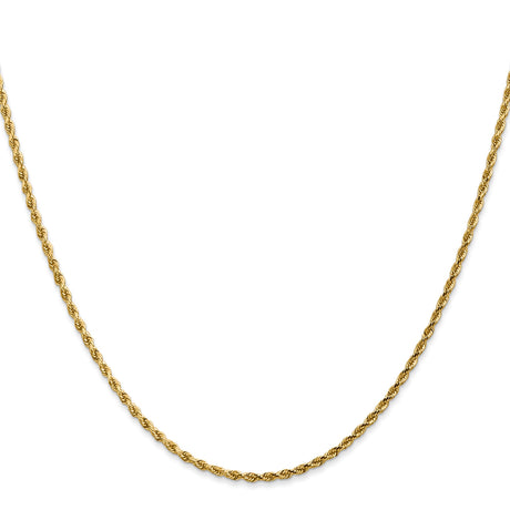 14K Yellow Gold 1.75 mm Rope Chain Necklace, Polished