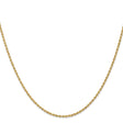 14K Yellow Gold 1.6 mm Rope Chain Necklace, Polished