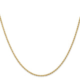 14K Yellow Gold 1.6 mm Rope Chain Necklace, Polished