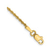 14K Yellow Gold 1.6 mm Rope Chain Bracelet, Polished
